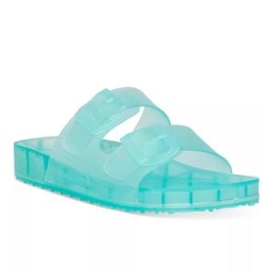 Madden Girl Teddy Footbed Open Toe Jelly Sandals Women’s Size 7 Mint Green